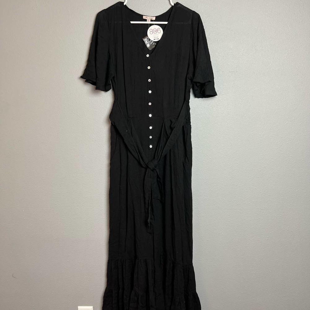 NWT Remix Mess black button front jumpsuit medium